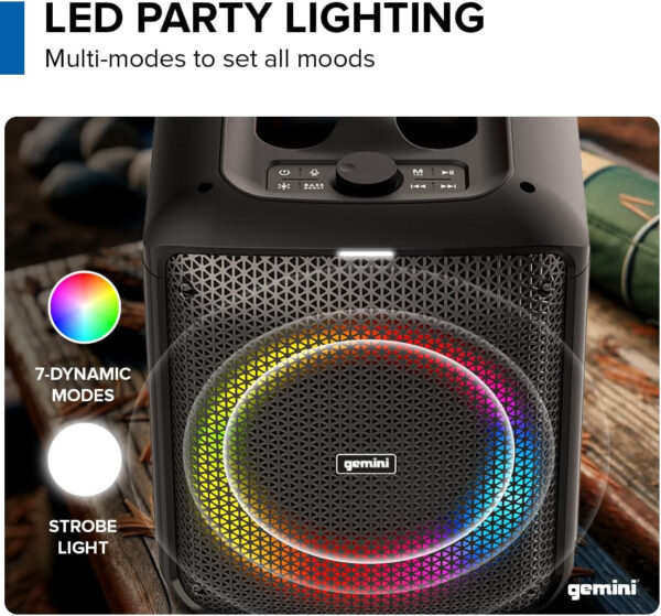Gemini GGO-650L Battery Portable Bluetooth Karaoke Speaker with Wireless Mic - Image 4