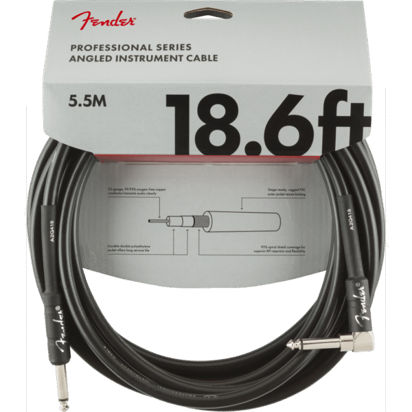 Fender Professional Series Straight to Right Angle Instrument Cable - Black - Image 6