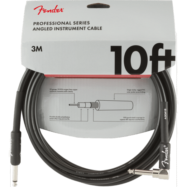 Fender Professional Series Straight to Right Angle Instrument Cable - Black - Image 5