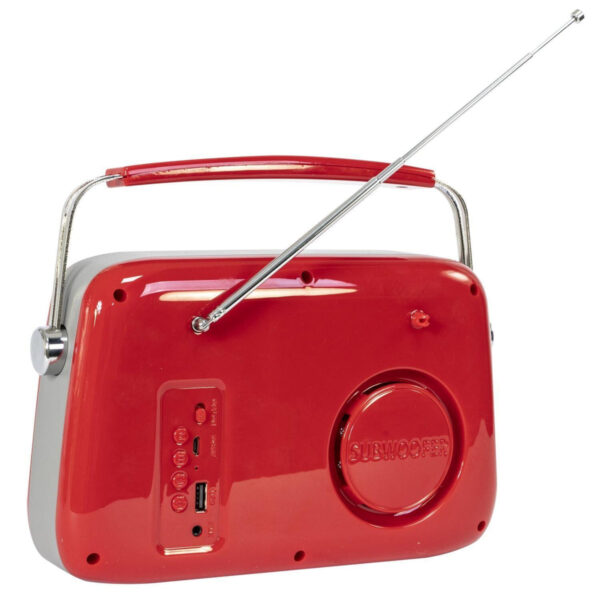 Madison FREESOUND-VR40R Red Portable Vintage Radio with Bluetooth, USB, AUX & FM - Image 3