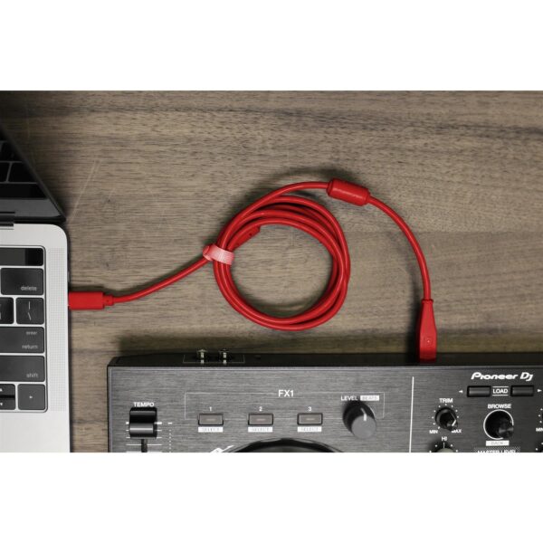 DJ TechTools Chroma Cable: Audio Optimised USB-C to USB-B Cable with 56K Resistance (Red) - Image 2
