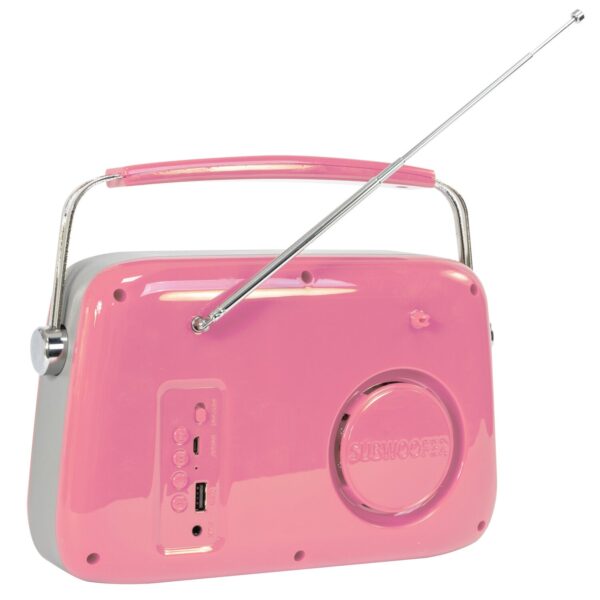 Madison FREESOUND-VR40P Pink Portable Vintage Radio Bluetooth FM - Image 3
