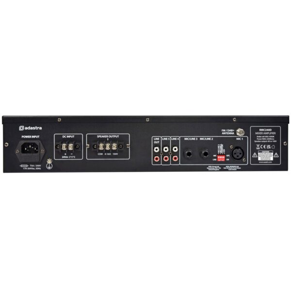 Adastra RMC120D 120W 100V Mixer Amplifier with CD, DAB+, Bluetooth & MP3 Player - Image 6