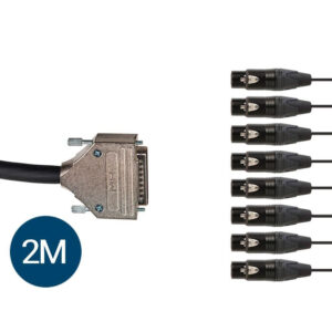 Klotz & Neutrik 2M Pro 8 Way Loom DB25 (D-Type) to Female XLR