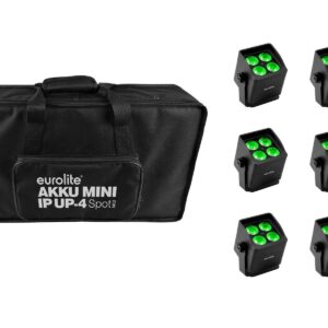 6x EUROLITE AKKU Mini IP UP-4 QCL Spot MK2 RGBW IP65 Outdoor LED Spotlight *BENT BRACKET*
