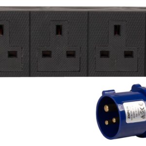 Pro-Elec 4 Gang 13A Mains Extension Lead 2M with 16A Plug