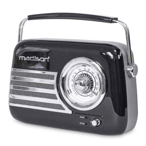 FREESOUND-VR40B Portable Vintage Radio FM Bluetooth Black