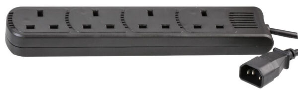 Pro-Elec IEC C14 Plug to 4 Gang 13A socket Mains Extension Lead 1m