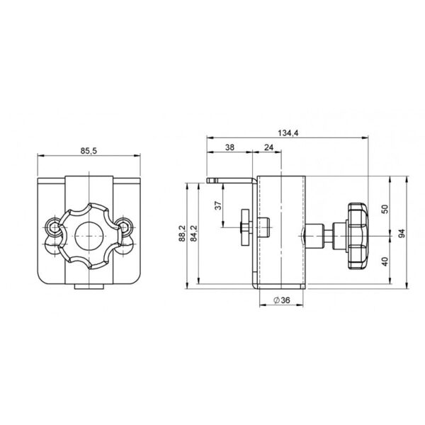 AluStage SCD-02 Handrail Assembly Clamp - Image 2