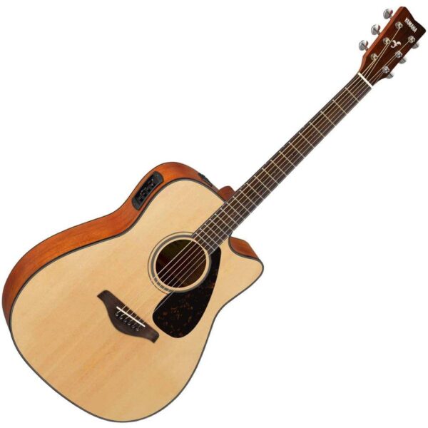 Yamaha FGX800C Dreadnought Cutaway Acoustic Electric Guitar - Natural - Image 3