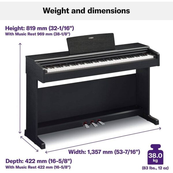 Yamaha Arius YDP-145 Digital Home Piano with Bench - Image 8