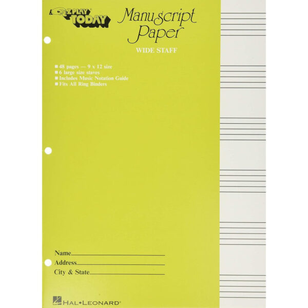 Hal Leonard Manuscript Paper (Wide Staff) - “E-Z Play Today” - Image 2