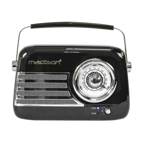 FREESOUND-VR40B Portable Vintage Radio FM Bluetooth Black - Image 2