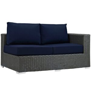 Sojourn Outdoor Patio Sunbrella Right Arm Loveseat By Modway - EEI-1857 - Canvas Navy