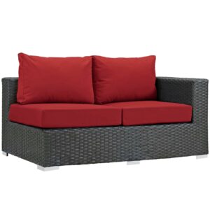 Sojourn Outdoor Patio Sunbrella Right Arm Loveseat By Modway - EEI-1857 - Canvas Red