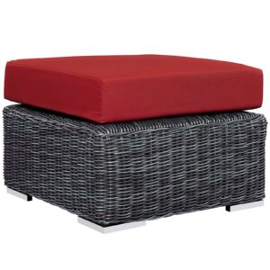 Summon Outdoor Patio Sunbrella Ottoman By Modway - EEI-1869 - Canvas Red