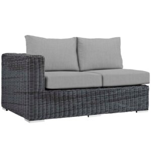 Summon Outdoor Patio Sunbrella® Left Arm Loveseat By Modway - EEI-1872 - Canvas Gray