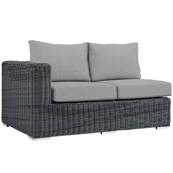 Summon Outdoor Patio Sunbrella® Left Arm Loveseat By Modway - EEI-1872 - Canvas Gray