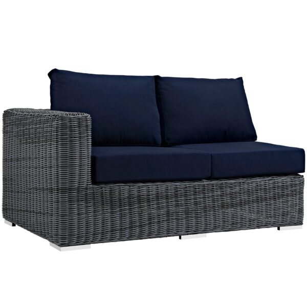 Summon Outdoor Patio Sunbrella® Left Arm Loveseat By Modway - EEI-1872 - Canvas Navy
