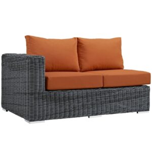 Summon Outdoor Patio Sunbrella® Left Arm Loveseat By Modway - EEI-1872 - Canvas Tuscan