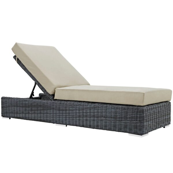 Summon Outdoor Patio Sunbrella® Chaise Lounge By Modway - EEI-1876 - Canvas Antique Beige