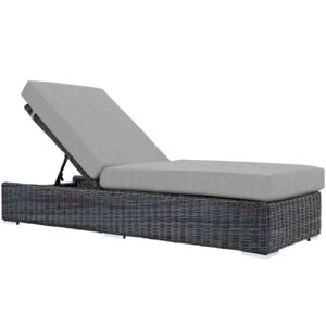 Summon Outdoor Patio Sunbrella® Chaise Lounge By Modway - EEI-1876 - Canvas Gray
