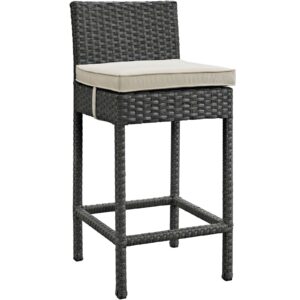 Sojourn Outdoor Patio Sunbrella® Bar Stool By Modway - EEI-1957 - Antique Canvas Beige