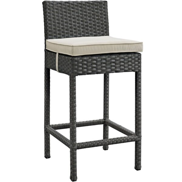 Sojourn Outdoor Patio Sunbrella® Bar Stool By Modway - EEI-1957 - Antique Canvas Beige
