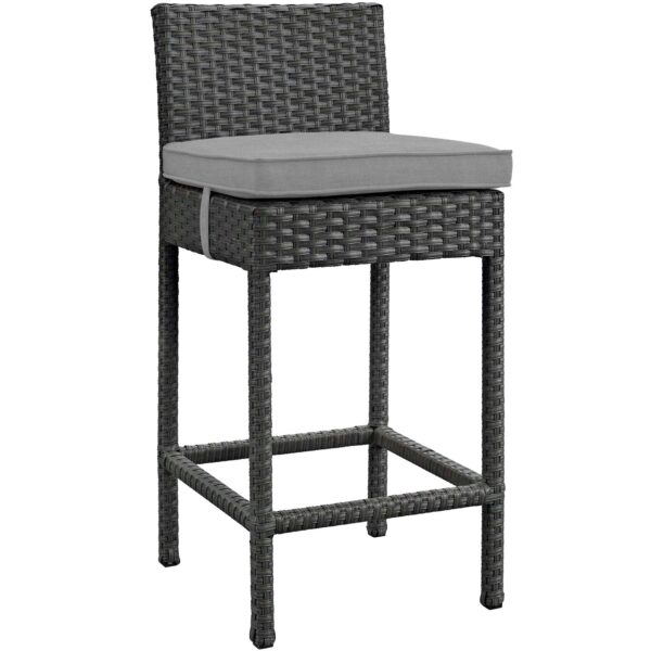Sojourn Outdoor Patio Sunbrella® Bar Stool By Modway - EEI-1957 - Canvas Gray