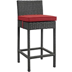 Sojourn Outdoor Patio Sunbrella® Bar Stool By Modway - EEI-1957 - Canvas Red