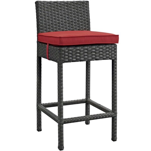 Sojourn Outdoor Patio Sunbrella® Bar Stool By Modway - EEI-1957 - Canvas Red
