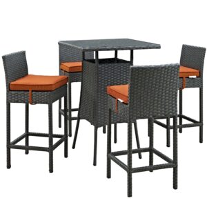 Sojourn 5 Piece Outdoor Patio Sunbrella® Pub Set By Modway - EEI-1967 - Canvas Tuscan