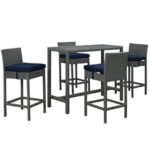 Sojourn 5 Piece Outdoor Patio Sunbrella® Pub Set By Modway - EEI-1968 - Canvas Navy