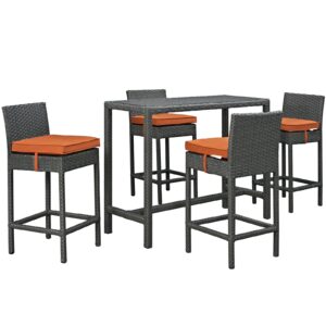 Sojourn 5 Piece Outdoor Patio Sunbrella® Pub Set By Modway - EEI-1968 - Canvas Tuscan