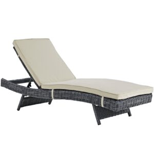 Summon Outdoor Patio Sunbrella® Chaise By Modway - EEI-1996 - Antique Canvas Beige