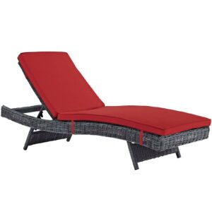 Summon Outdoor Patio Sunbrella® Chaise By Modway - EEI-1996 - Canvas Red
