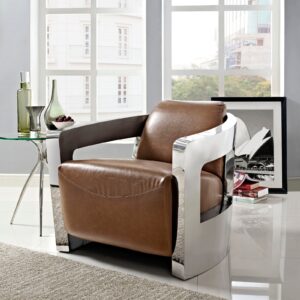 Trip Leather Lounge Chair By Modway - EEI-2070