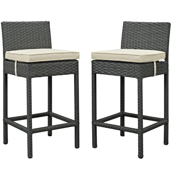 Sojourn 2 Piece Outdoor Patio Sunbrella® Pub Set By Modway - EEI-2195 - Antique Canvas Beige