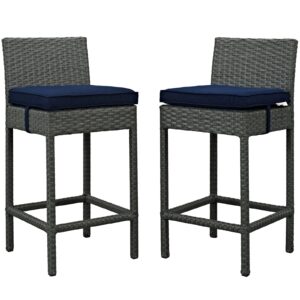 Sojourn 2 Piece Outdoor Patio Sunbrella® Pub Set By Modway - EEI-2195 - Canvas Navy