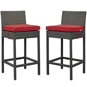 Sojourn 2 Piece Outdoor Patio Sunbrella® Pub Set By Modway - EEI-2195 - Canvas Red