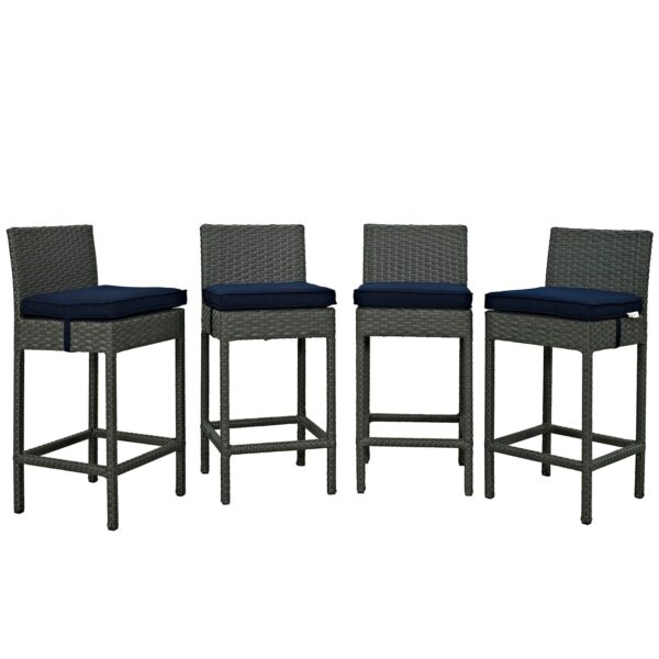 Sojourn 4 Piece Outdoor Patio Sunbrella® Pub Set By Modway - EEI-2196 - Canvas Navy