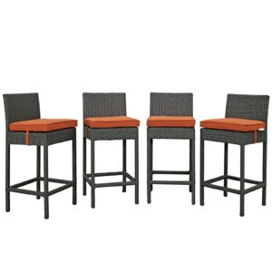 Sojourn 4 Piece Outdoor Patio Sunbrella® Pub Set By Modway - EEI-2196 - Canvas Tuscan