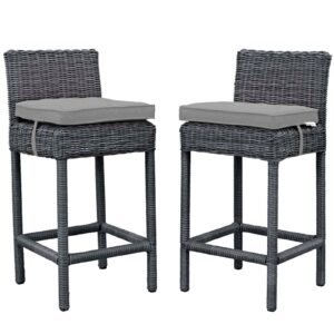 Summon 2 Piece Outdoor Patio Sunbrella® Pub Set By Modway - EEI-2197 - Canvas Gray