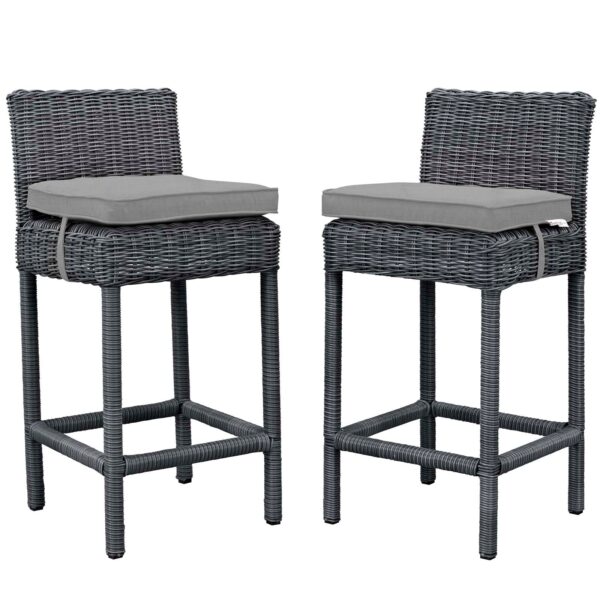 Summon 2 Piece Outdoor Patio Sunbrella® Pub Set By Modway - EEI-2197 - Canvas Gray