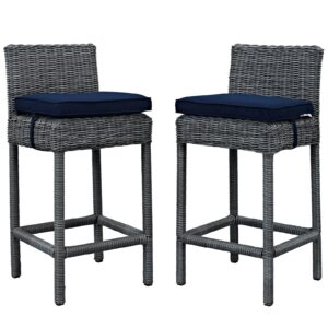 Summon 2 Piece Outdoor Patio Sunbrella® Pub Set By Modway - EEI-2197 - Canvas Navy