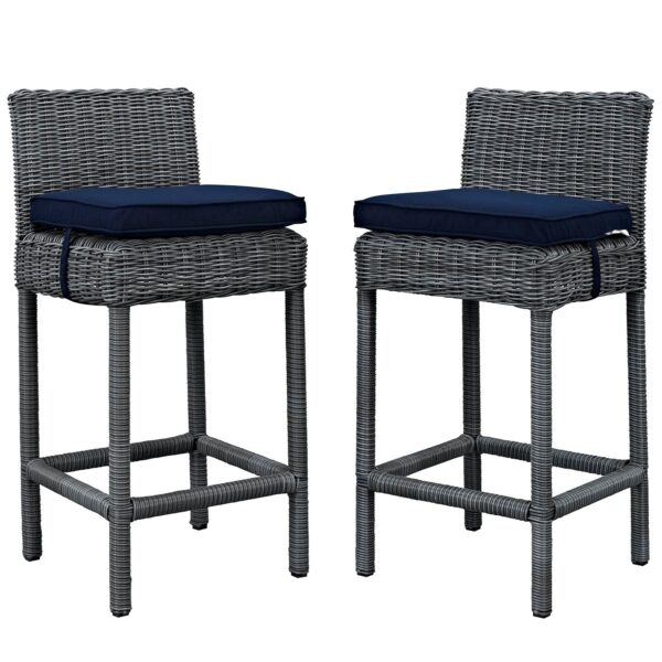 Summon 2 Piece Outdoor Patio Sunbrella® Pub Set By Modway - EEI-2197 - Canvas Navy
