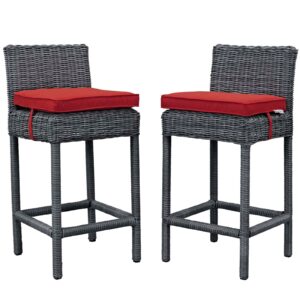Summon 2 Piece Outdoor Patio Sunbrella® Pub Set By Modway - EEI-2197 - Canvas Red