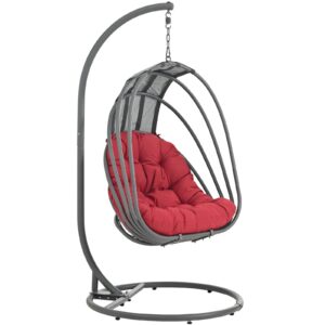 Whisk Outdoor Patio  Swing Chair With Stand By Modway - EEI-2275 - Red