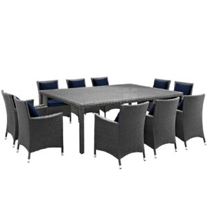 Sojourn 11 Piece Outdoor Patio Sunbrella® Dining Set By Modway - EEI-2311 - Canvas Navy