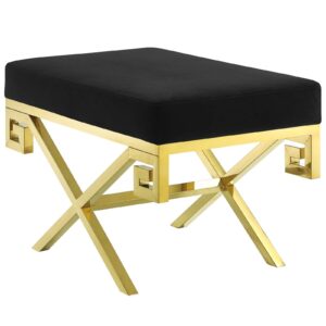 Rove Velvet Performance Velvet Bench By Modway - EEI-2879 - Gold Black